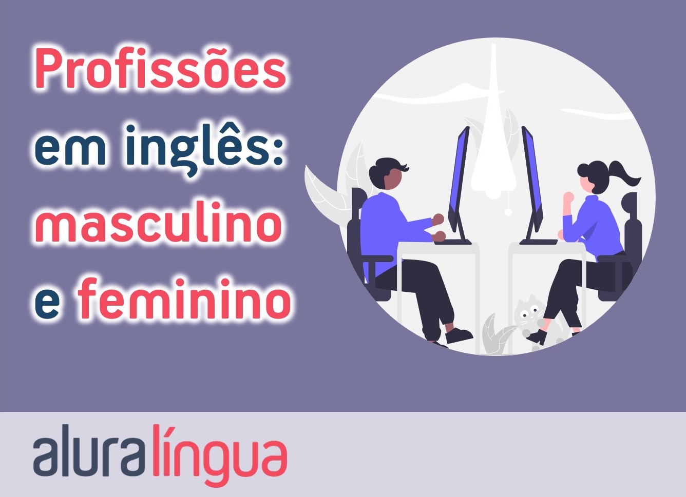 Profissões em inglês com variação de masculino e feminino #inset